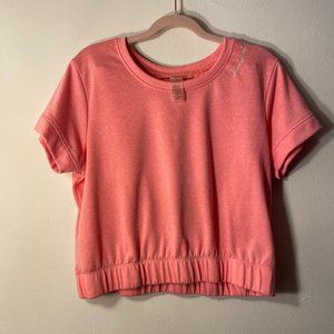 Harmony Balance | Neon Pink Terry Yoga/Athleisure Crop Top Large